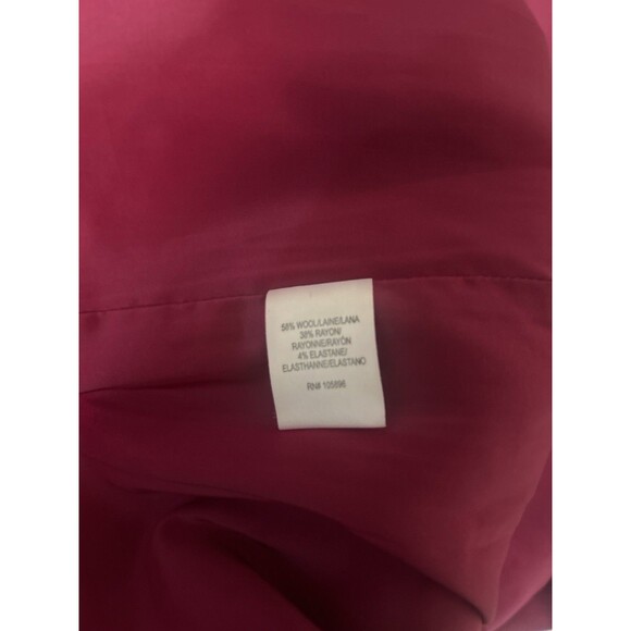 Worth New York Fuscia Wool Blend Slip Dress V-Neck Stretch Size 4 - Picture 8 of 16